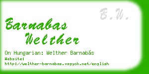 barnabas welther business card