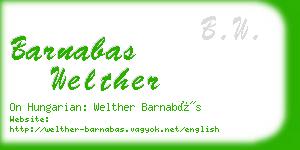 barnabas welther business card